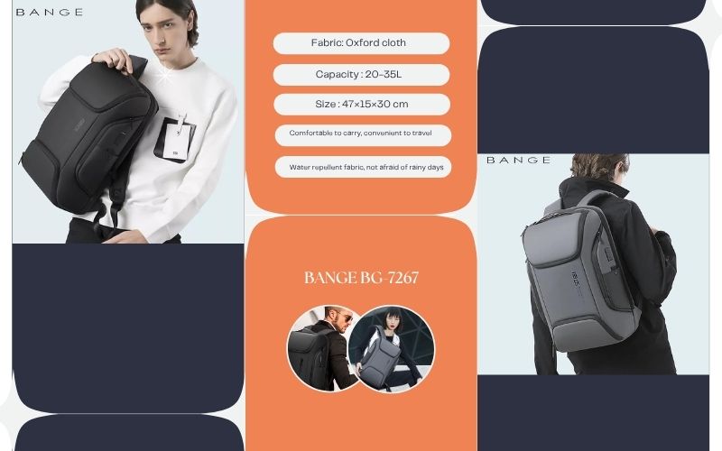 کوله پشتی لپ تاپ بنج مدل Bange BG-7267